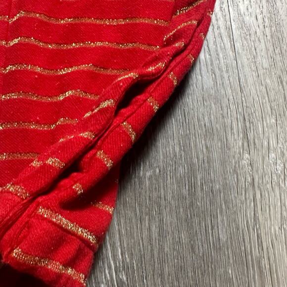 Hanna Andersson Red and Gold Metallic Stripe Romper - Picture 6 of 6